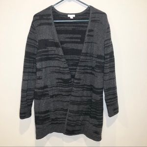 J. Jill Pure Jill Aztec Cardigan Black Gray